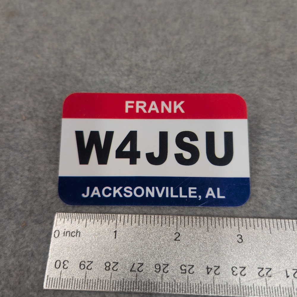 Personalized Name Tag W4JSU Ham Radio Call Sign Jacksonville AL State University - Picture 2 of 3